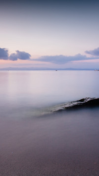Greek coastline long exposed scenery