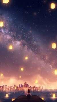 夜色中的河畔