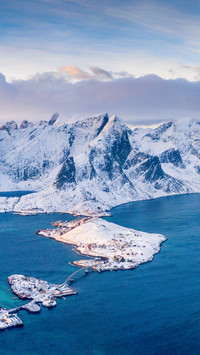Panoramic view of Reine, Norway