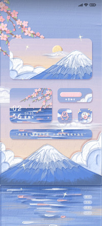 雪山樱花
