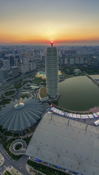 Zhengdong cbd dusk