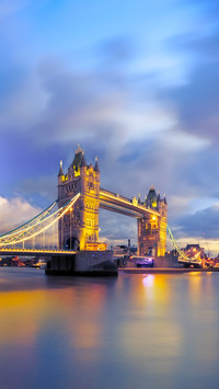 Panorama of Tower Bridge at Sunset in London