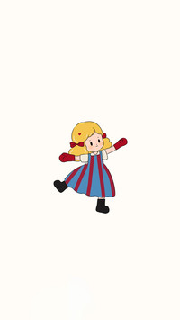 小女孩治愈插画壁纸-锐景创意