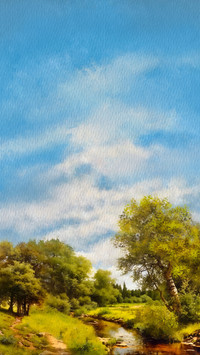 Countryside oil painting