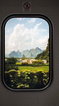 Guangxi highspeed railway window scenery