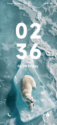 Polar bear on ice