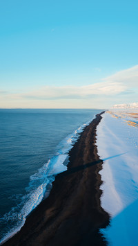 Black beach, sunset, cost of south iceland