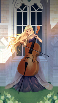 Blonde Girl is Playing The Cello