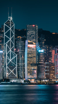 Hong Kong's night view of Victoria Harbour