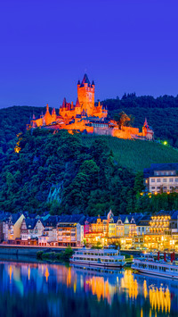 Night in the town of Kochem, Germany