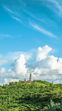 Huanwen pagoda a landmark building in shiping county