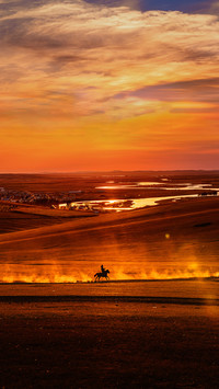 A dreamlike sunset red