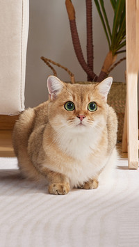 A cat with an innocent look