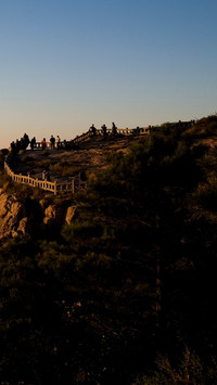 At the top of the mountain peak