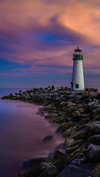 A long exposure of Walton lighthouse, Santa Cruz, California