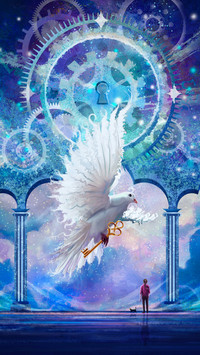 The white dove carries the key to unlock time and space
