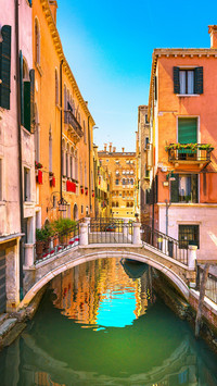 Beautiful Water Town Under Blue Sky