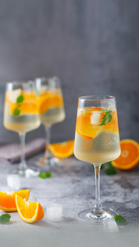 Glasses with traditional Hungarian drink spritz