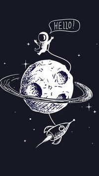 Q版宇航员插画-拍信图库