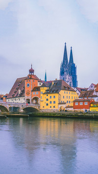 The Old Town and Bridge of Regensburg, Germany