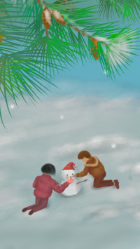 冬日雪松