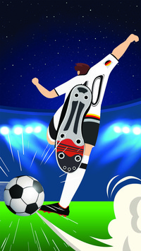Soccer Player Shooting and Kicking Ball