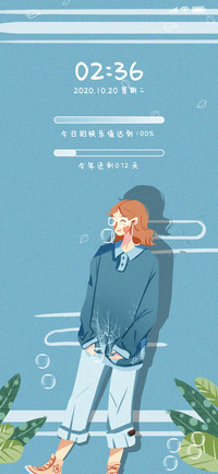 蓝色治愈系女孩