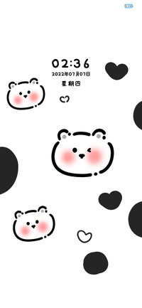 黑白灰可爱小熊
