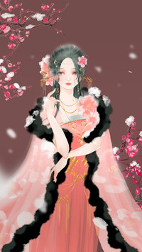 Woman in A Long Dress With Flowers on Her Head