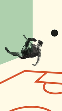 Creative design with young man, professional football player