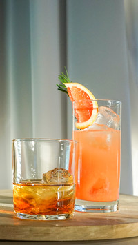 Whisky and a paloma cocktail