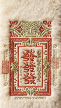 毛茸茸文字好运壁纸-锐景创意