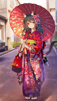 红伞佳人