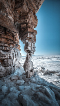 Frozen coastline