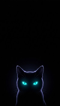 Electric Blue Eyes Dark Feline
