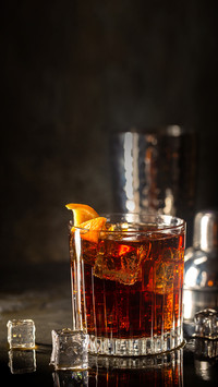 Fresh made Cuba Libre cocktail with brown rum