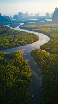 The morning in phang nga bay
