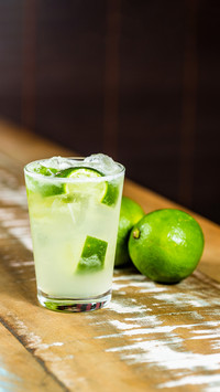 Beautiful and delicius drinks served on a wooden table