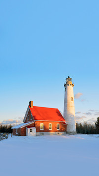 Tawas Point Lighthouse in the snow