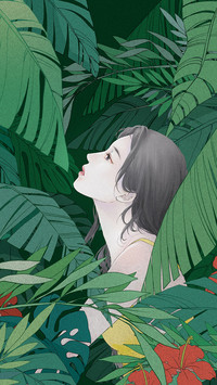 树影中的少女