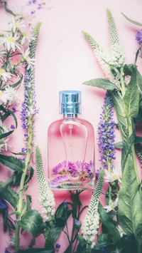 Floral Perfume bottle with flowers