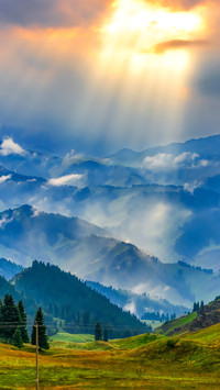 Sunset glow on tianshan mountain 2