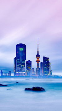 Long Exposure of Kuwait City Skyline