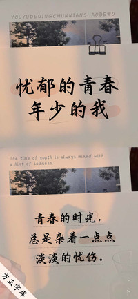 忧郁的青春年少的我