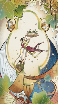Wu lu embellished with golden orchid lanterns tracing the