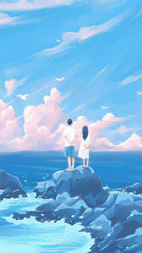 Lovers Watching the Sea Together