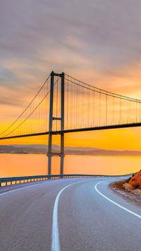 highway view at sunset