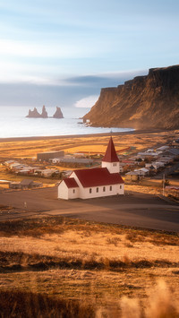 Scenery of Vík town in Iceland