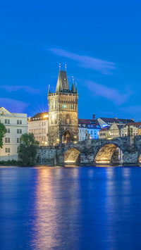 Czech republic bohemia prague charles bridge twilight