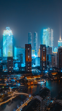 The night view of liangxi wuxi